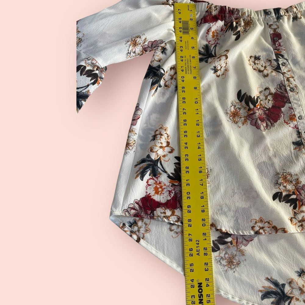 Umgee Womens Oversized Large Floral Bell Sleeve Off Shoulder Boho Cottage - Picture 3 of 15